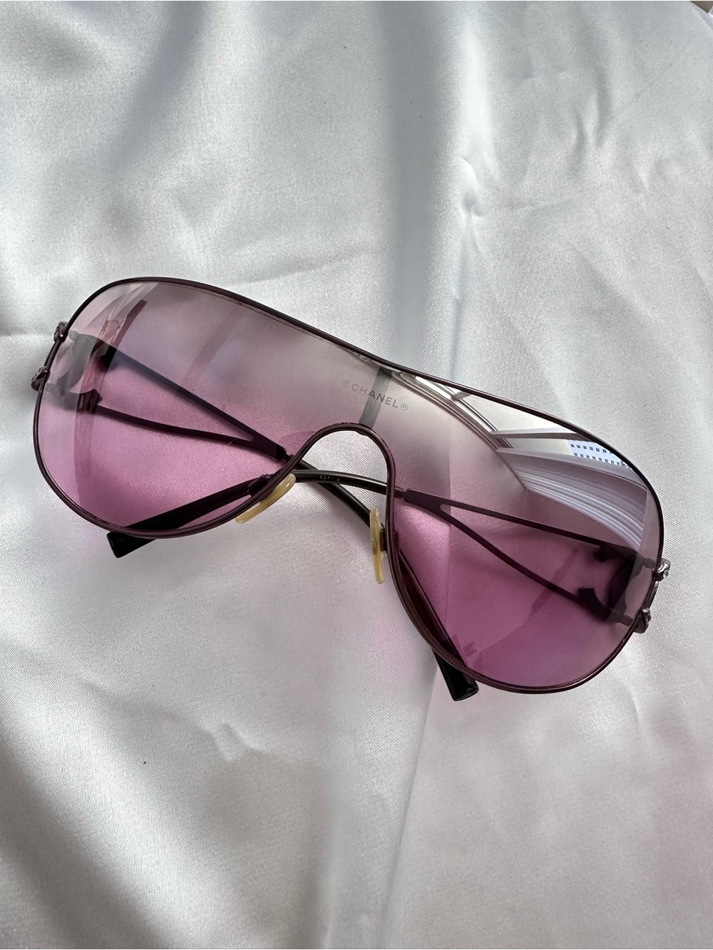 CHANEL Pink Purple Rhinestone  CC Logo Sunglasses - Picture 11 of 15